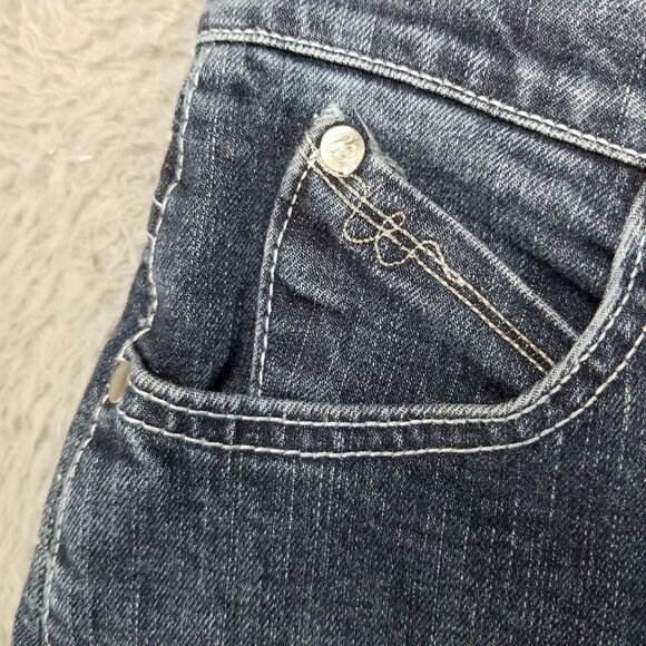 Wrangler Jeans Womens 3/4 Q Baby Stretch Mid Rise Bootcut *Altered Read* - Picture 5 of 16